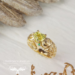 Green Beryl-Emerald-Heart-K18Ring K18ring|イエローグリーンベリル エメラルド