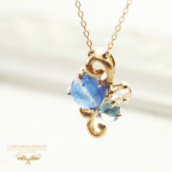 Kaiya Night-Herkimer Diamond Quartz-Topaz Top K18Top|カイヤナイト ハーキマーダイヤモンドクオーツ