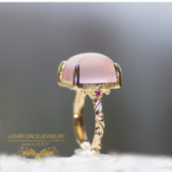 Rose Quartz-Ruby-Love Ring K18Ring|ローズクオーツ ルビー-R