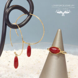 Coral-Ring-Coral-earrings K18Ring|宝石珊瑚