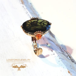 Moldavaite-opal-Ring-4 K18Ring|モルダヴァイト ファイアオパール