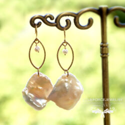 Fresh-water-Pearl-earrings K18ピアス|淡水バロック真珠