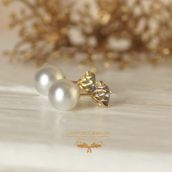 AquamarineA-K18Earrings-side K18ピアス|アクアマリン ダイヤモンド