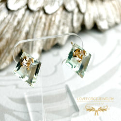 GreenAmythst-HerkimerDiamondQuartz-K18-2WayEarrings K18-2Wayピアス|ハーキマーダイヤモンドクオーツ ダイヤモンド グリーンアメジスト