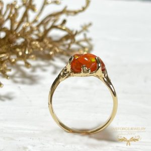 Mexico-opal-Flow-K18GoldRing-3 K18Ring|ファイアーオパール