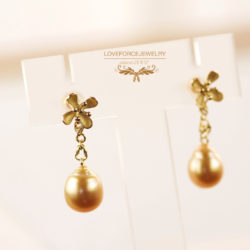 FragrantOlive-SouthSeaPearl-K18Earrings K18ピアス|南洋真珠