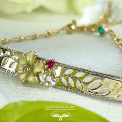 Sanctuary-bracelet K18 K18Wg|スピネル エメラルド ハーキマー・ダイヤモンド・クオーツ