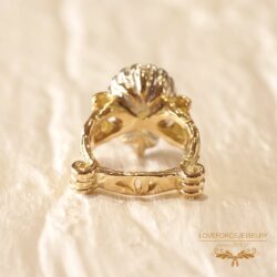 Ammolite-K18Ring-engraved K18/Pt-Ring|アンモライト