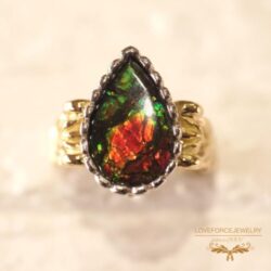 Ammolite-K18/Pt-Ring-Top K18/Pt-Ring |アンモライト