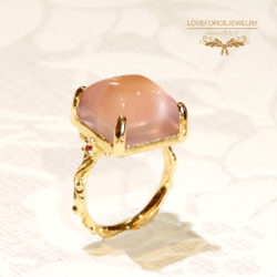 Rosequartz-Ruby-K18Ring K18Ring|ローズクオーツ ルビー