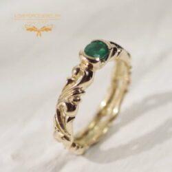 Emerald-Wave-K18Ring K18Ring|エメラルド