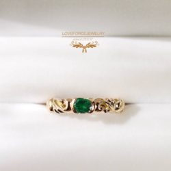 Emerald-Wave-K18Ring K18Ring|エメラルド