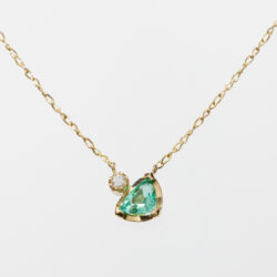 Emerald-K18Necklace-SunMoon K18 Necklace|エメラルド ダイヤモンド