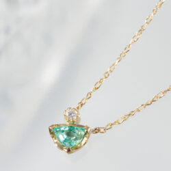 Emerald-K18Necklace-SunMoon K18 Necklace|エメラルド ダイアモンド