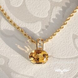 Citrine-Diamond-K18Top K18 PendantTop| シトリン ダイアモンド
