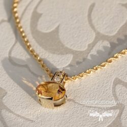 Citrine-Diamond-K18Top-side K18 PendantTop| シトリン ダイアモンド