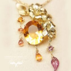 HanohanoLily-K18-Top K18 PendantTop| シトリン トルマリン ガーネット