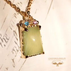 ¥210,000(込) K18PendantTop | Prehnite Apatite Sapphire Citrine