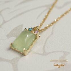 Prehnite-K18Top-lighthouse K18 PendantTop|プレナイト ピンクサファイア アパタイト シトリン
