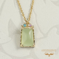 Prehnite-K18Top-lighthouse K18 PendantTop|プレナイト ピンクサファイア アパタイト シトリン