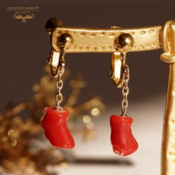 BloodRedCoral-K18-Earrings K18イヤリング|血赤珊瑚
