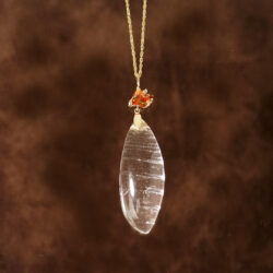 LemurianSeedQuartz-FireOpal-K18PendantTop K18ペンダントトップ|レムリアンシードクオーツ ファイアーオパール