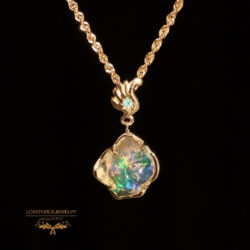 WaterOpal-ParaibaTourmaline-K18Top K18ペンダント|ウォーターオパール パライバトルマリン